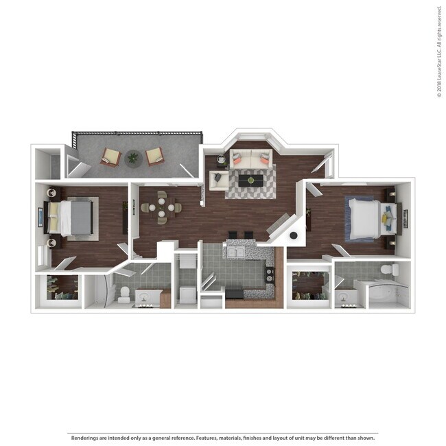 2 Beds • 2 Bath 8107 floor plan