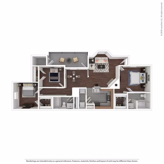 3 Beds • 2 Bath 4208 floor plan