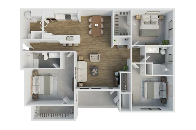 3 Beds • 2 Bath 0722 floor plan