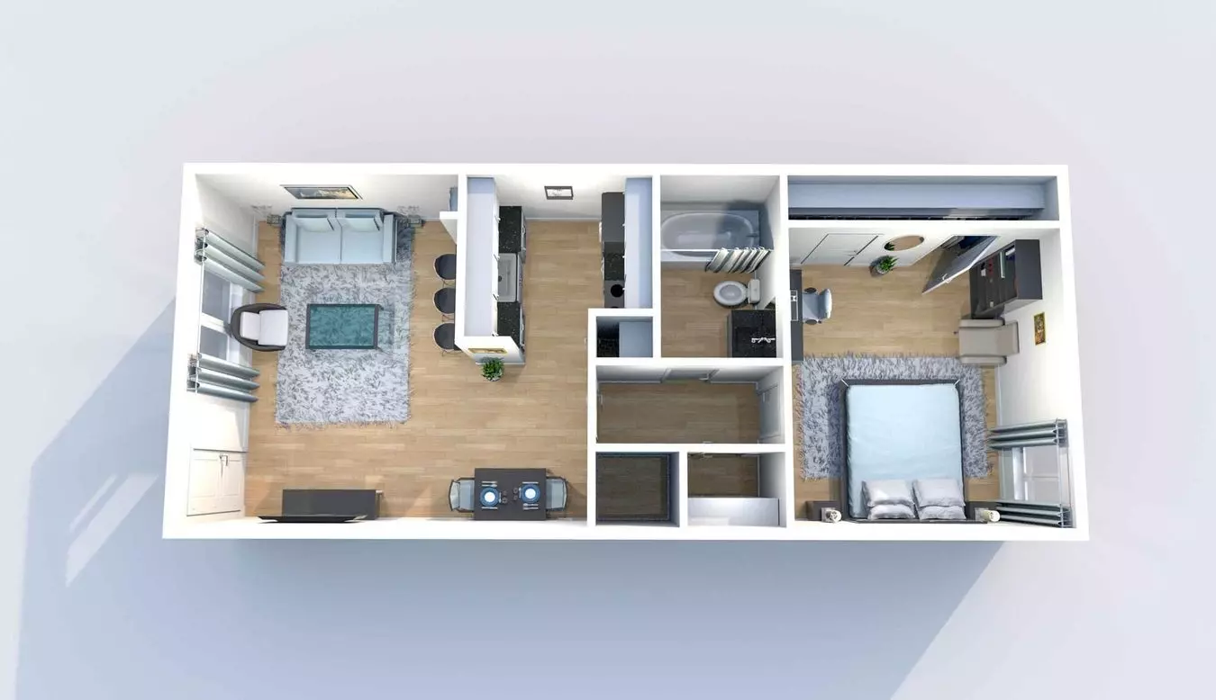 1 Bed • 1 Bath 12-326 floor plan