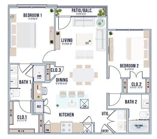 B1 1-1308 floor plan