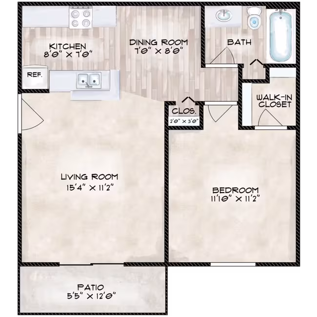 1x1 1104 floor plan