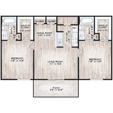 2x2 1310 floor plan