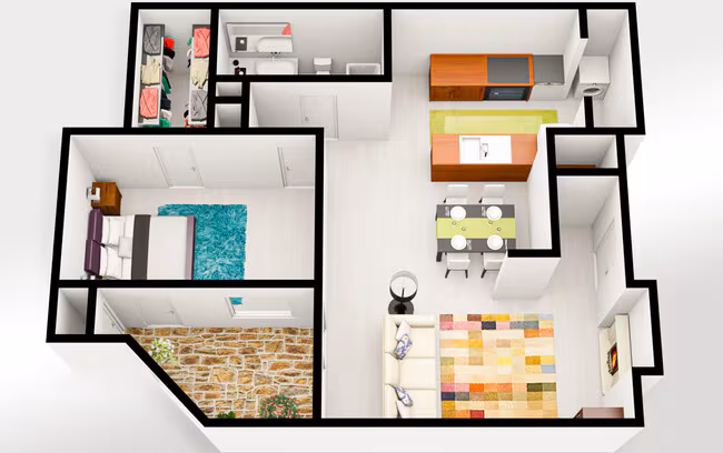 2 Beds • 2 Bath 206 floor plan