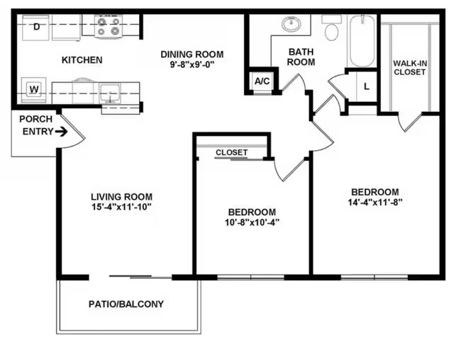 2 Beds • 2 Bath 2506 floor plan
