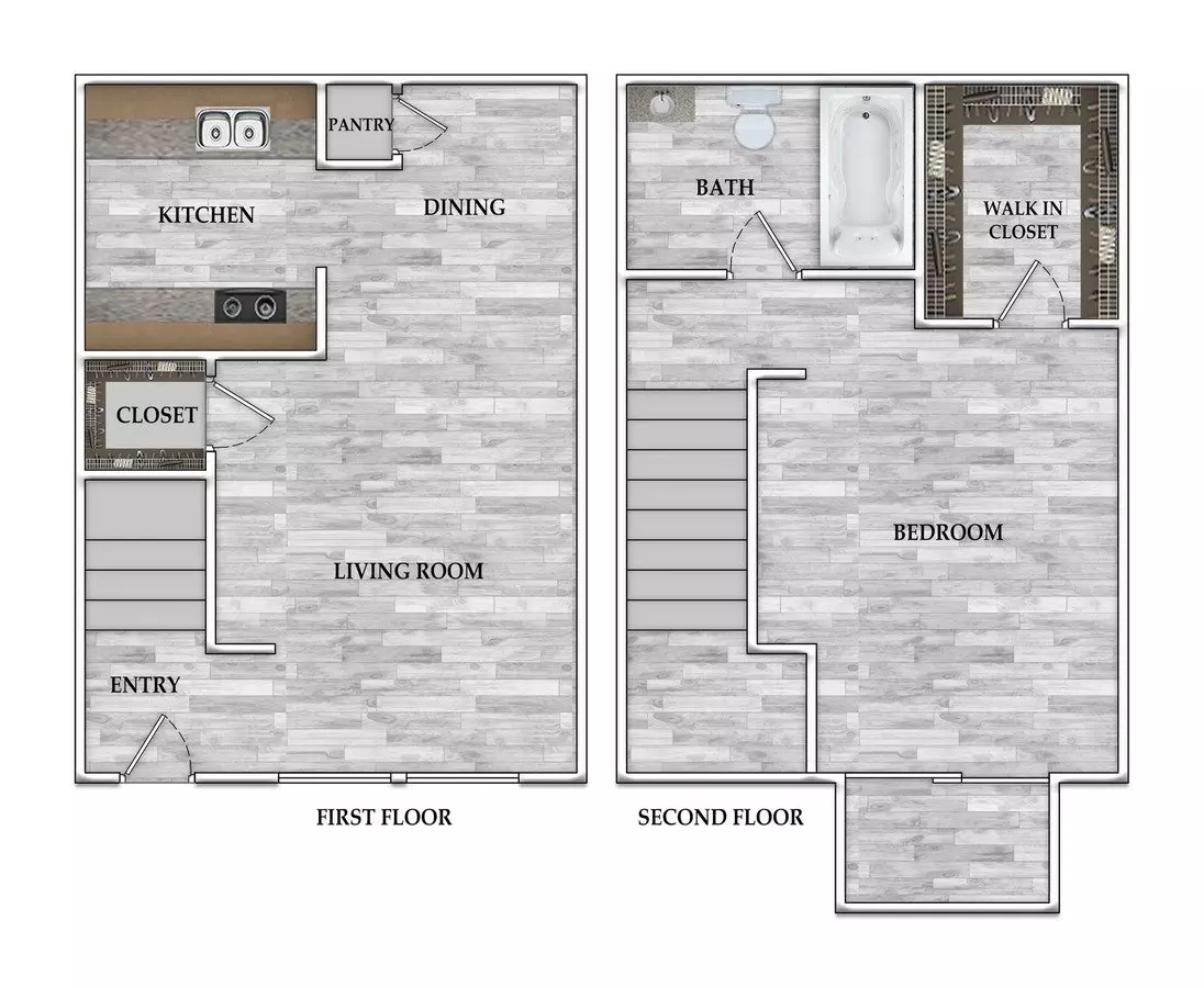 1x1 504 SF 1-0918 floor plan