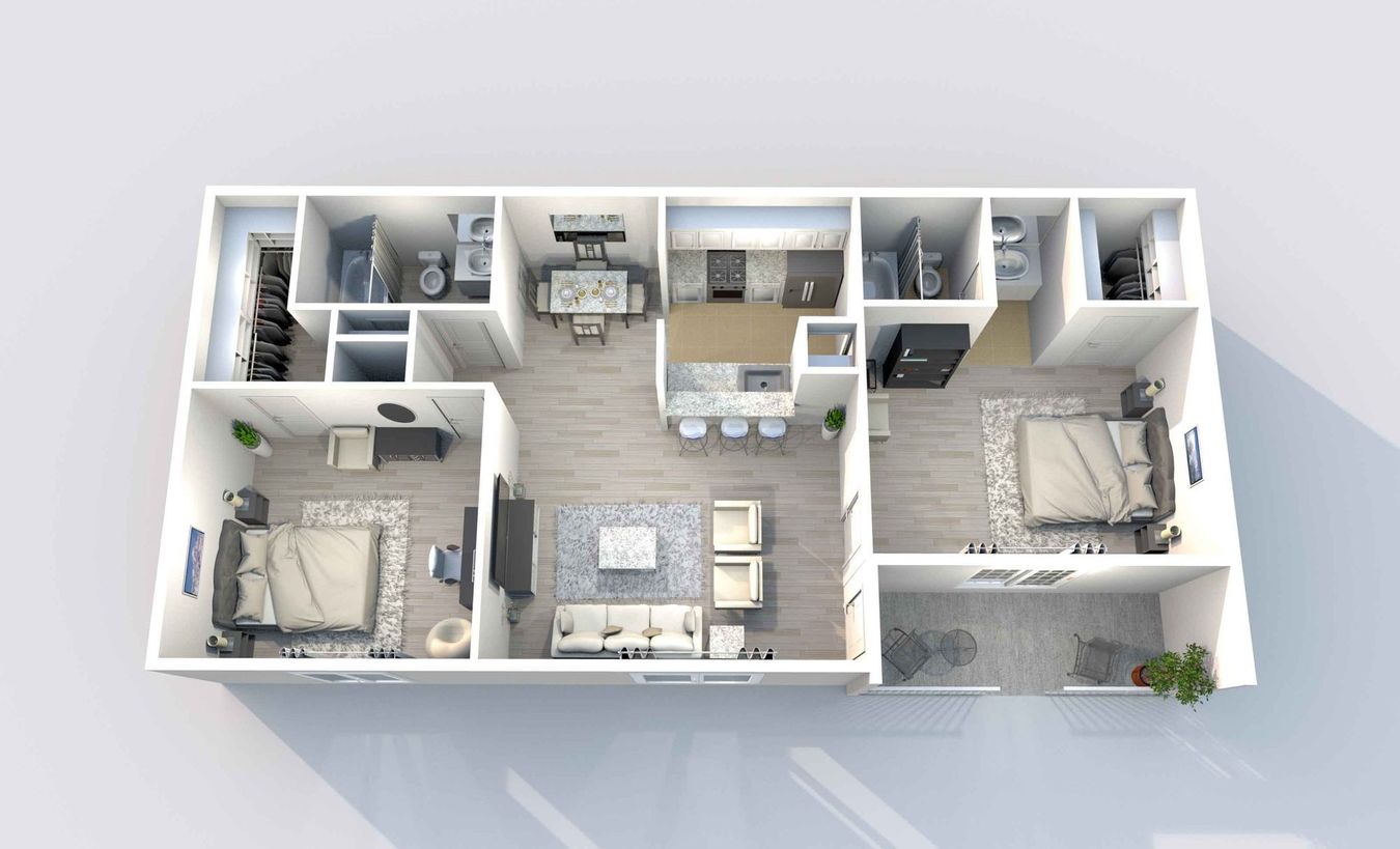 2 Beds • 2 Bath 0503 floor plan