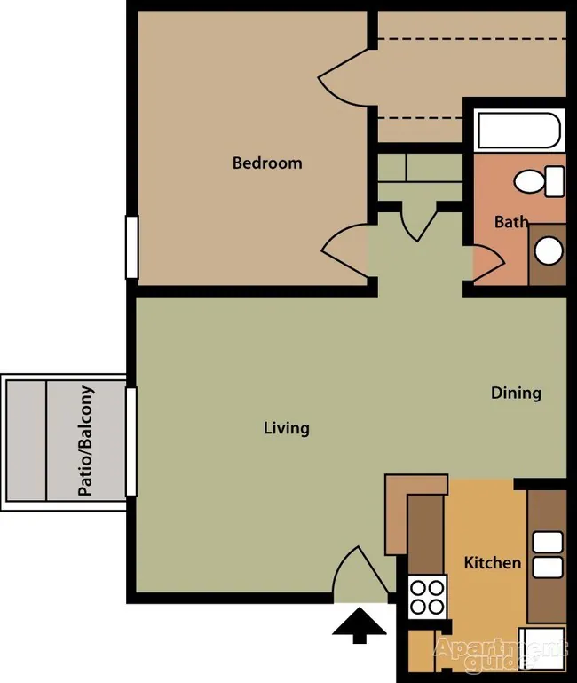 1 Bed • 1 Bath 114 floor plan