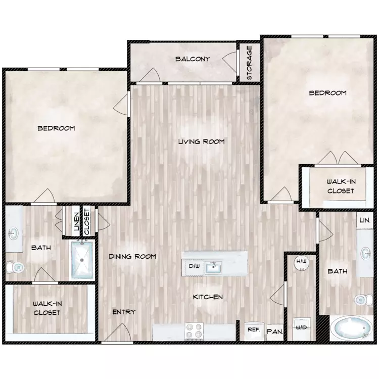 Two Bedroom floor plan