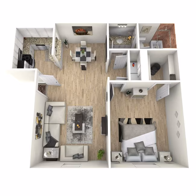 1 Bed • 1 Bath 122 floor plan
