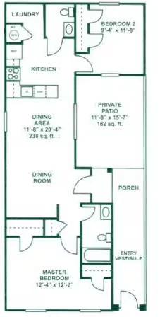 2/1.5 2406 floor plan