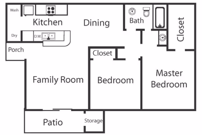 2 Beds • 2 Bath 1122 floor plan