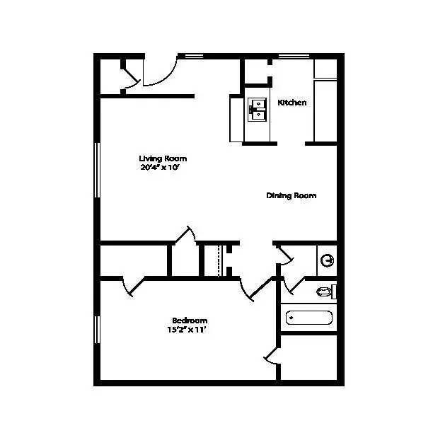 1 Bed • 1 Bath 261 floor plan