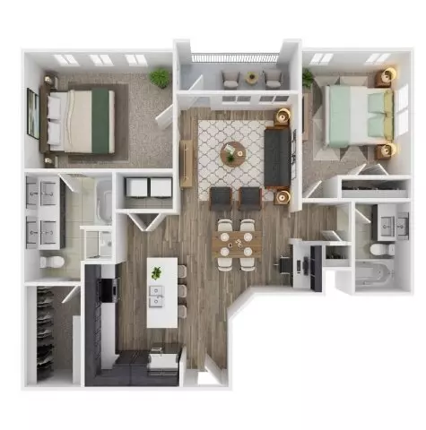 2 Beds • 2 Bath 2311 floor plan