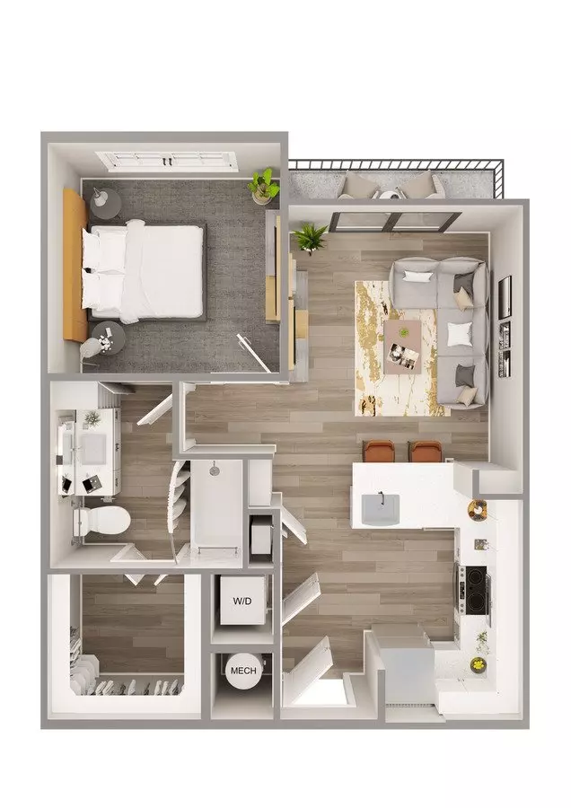 1 Bed • 1 Bath 6304 floor plan