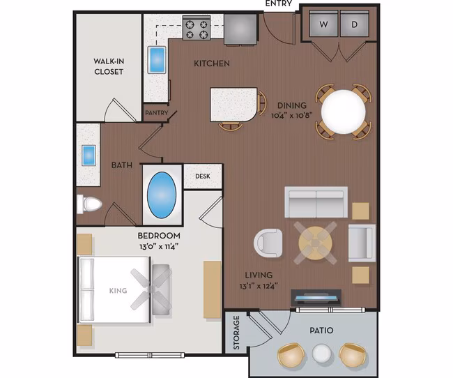 1 Bed • 1 Bath 419 floor plan