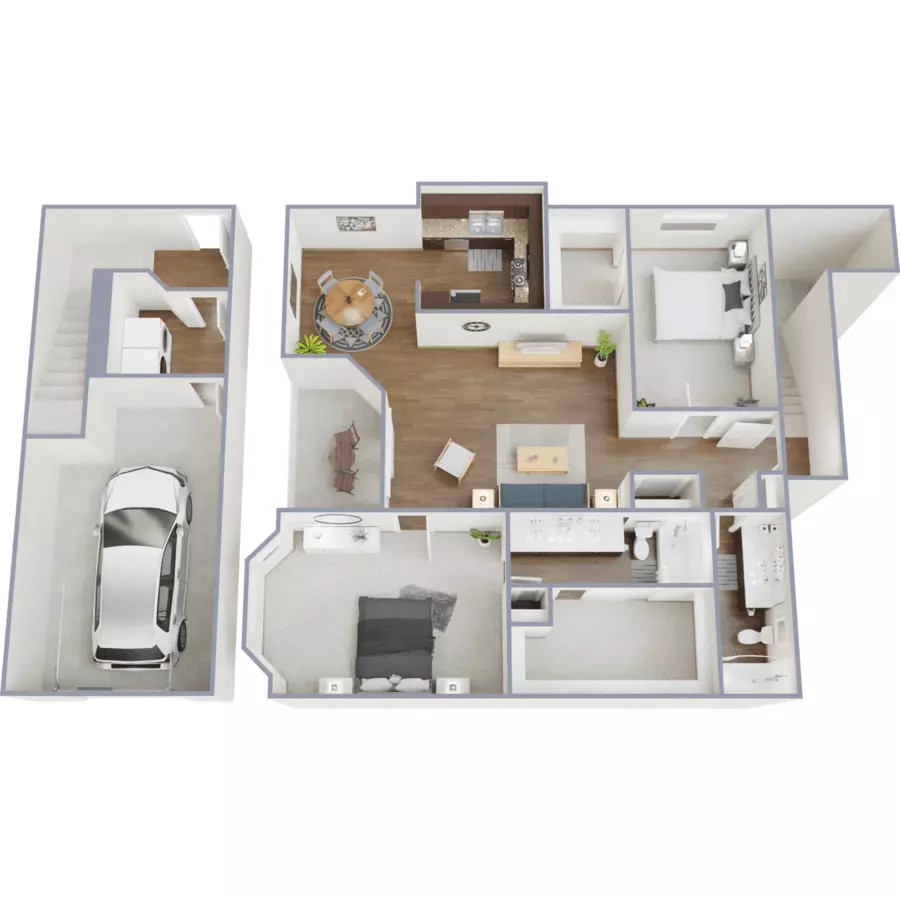 2 Beds • 2 Bath 917 floor plan