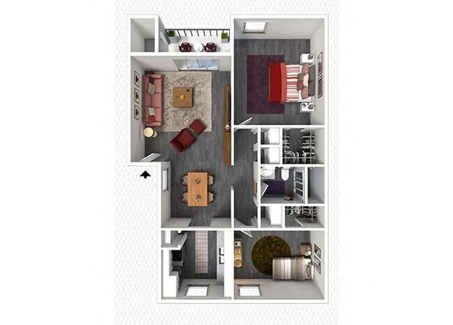 2 Beds • 1 Bath 047 floor plan