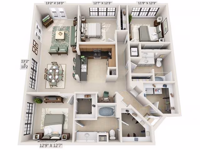 Unit A1203 floor plan