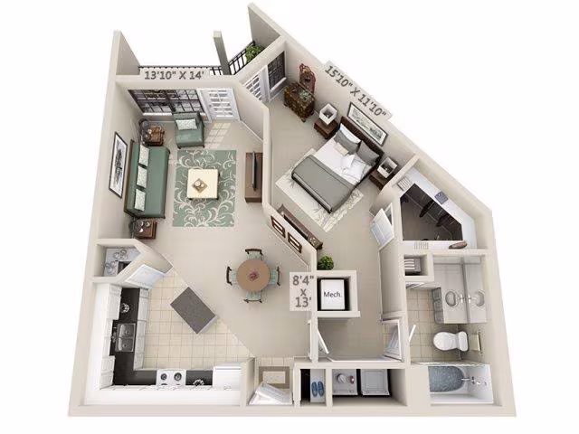 Unit E1118 floor plan
