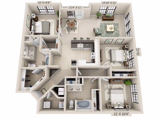Unit E4000 floor plan
