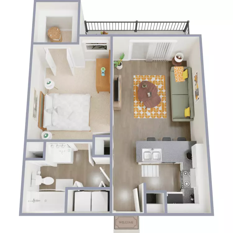 1 Bed, 1 Bath A (60% Income Restricted) 13-13210 floor plan