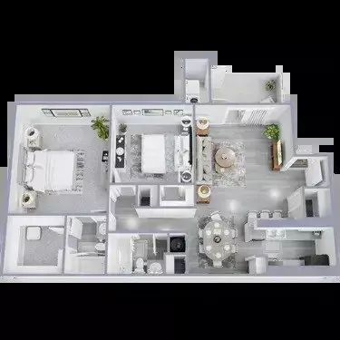 2 Beds • 2 Bath 52 floor plan
