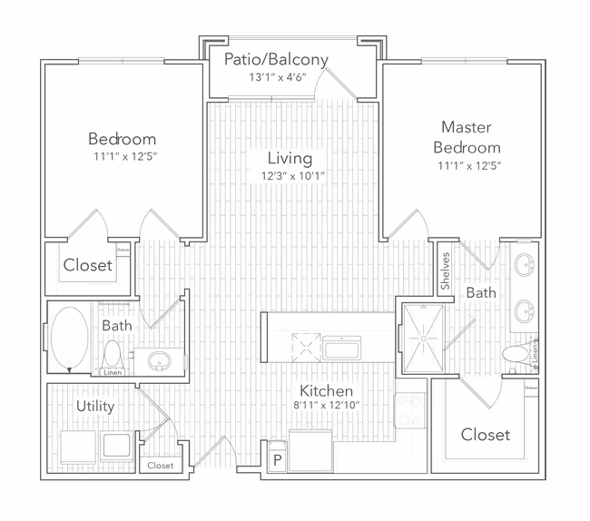 2 Beds • 2 Bath 3222 floor plan