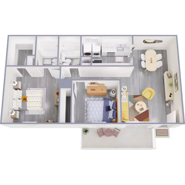 2 Beds • 2 Bath 1802 floor plan