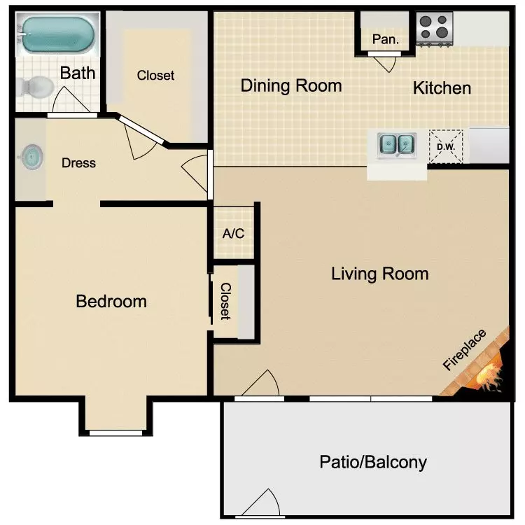 Unit 2505 201 floor plan