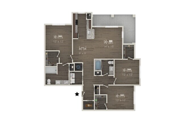 3 Beds • 2 Bath 3201 floor plan