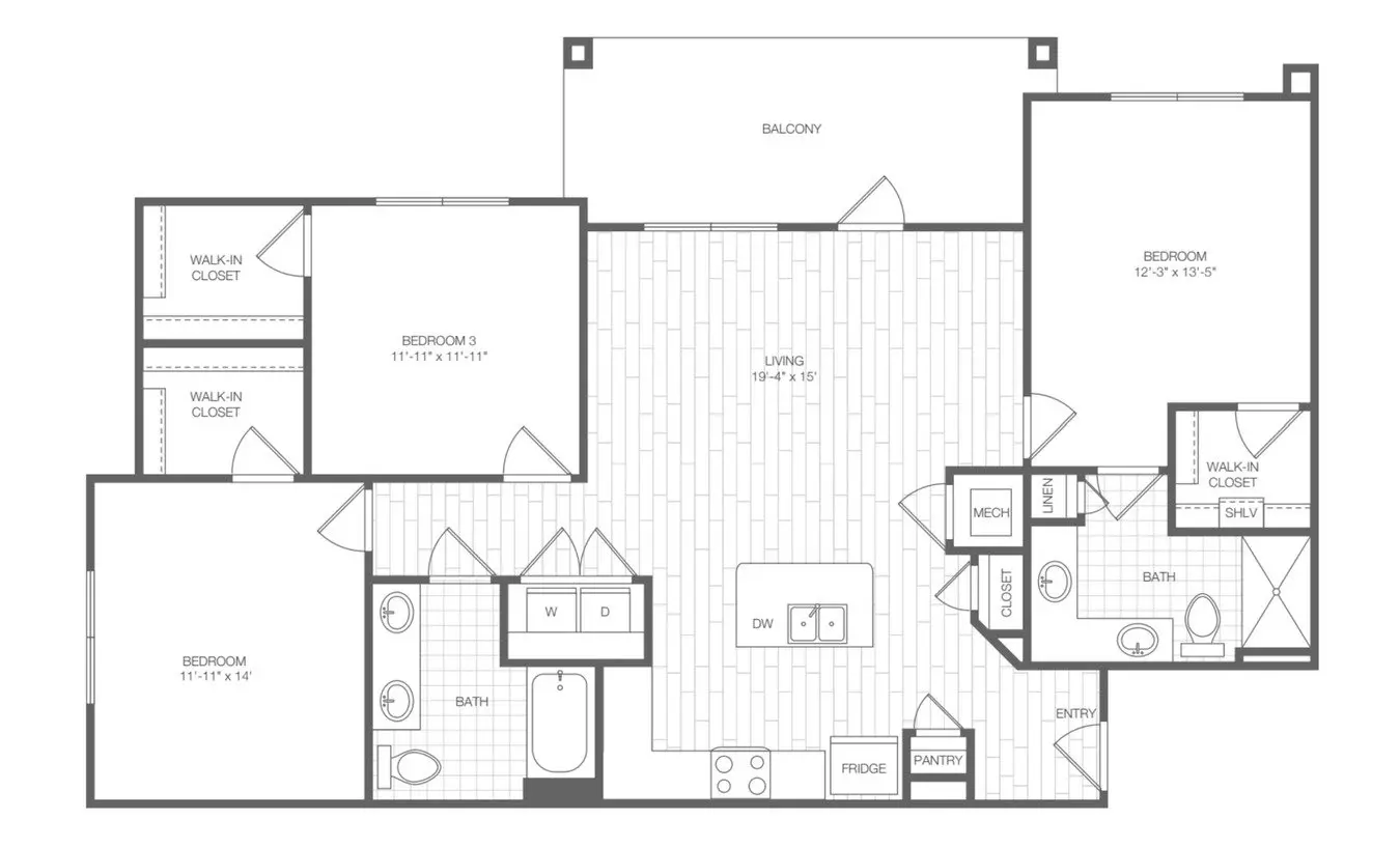 3 Beds • 2 Bath 2308 floor plan