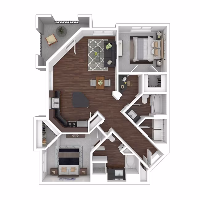 2 Beds • 2 Bath 3410 floor plan