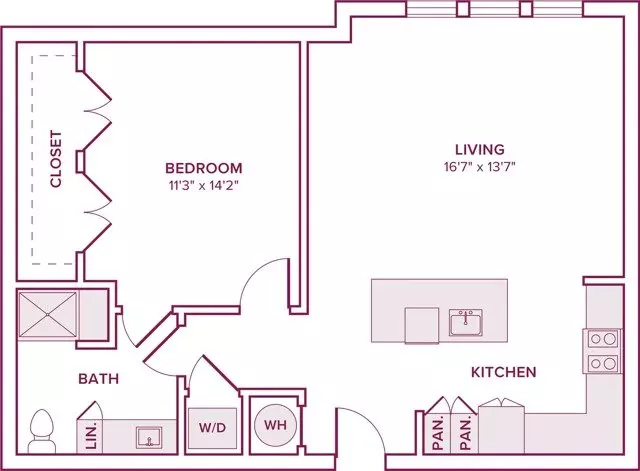1 Bed • 1 Bath 426 floor plan