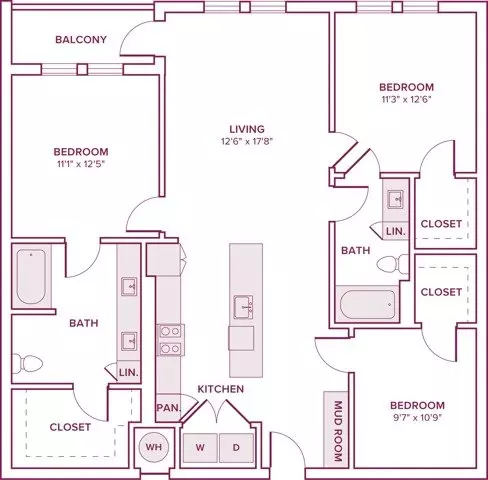 3 Beds • 2 Bath 1013 floor plan