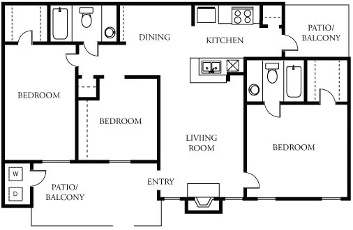 3B2BE Flat AW3103E floor plan