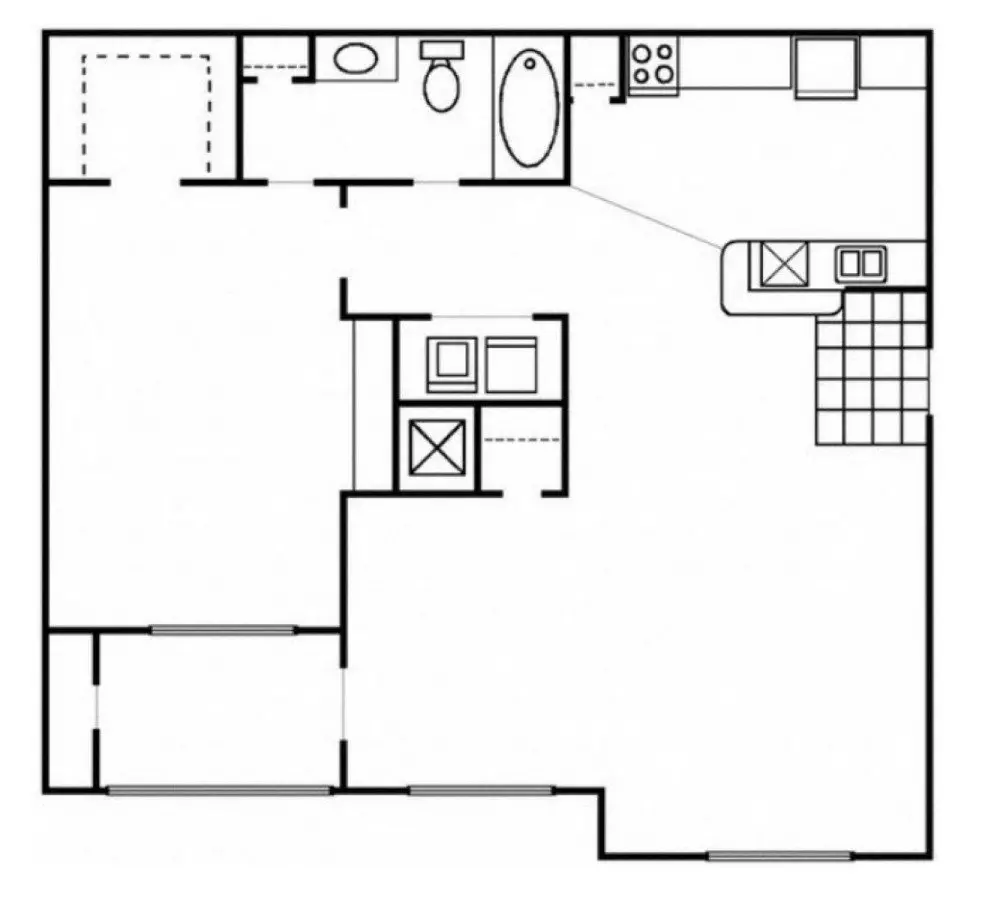 1 Bed • 1 Bath 1321 floor plan