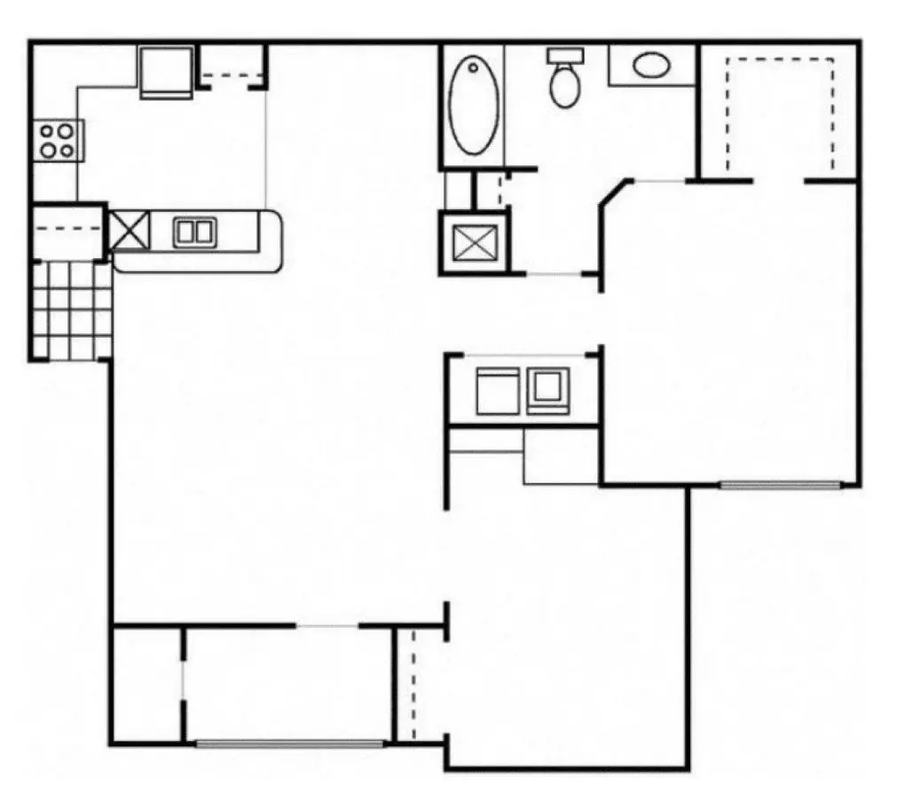 2 Beds • 1 Bath 923 floor plan