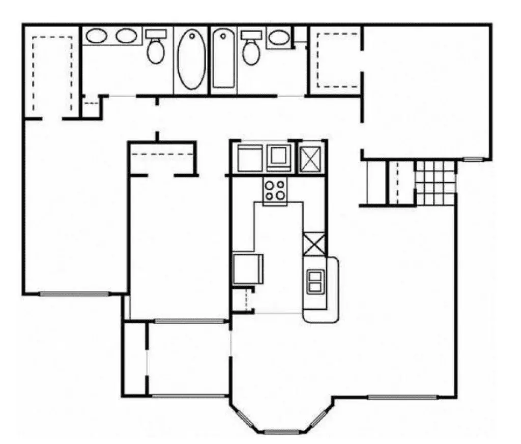 3 Beds • 2 Bath 1215 floor plan