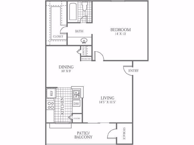1 Bed • 1 Bath 105 floor plan