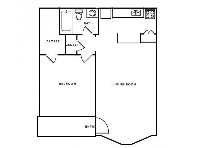 1 Bed • 1 Bath B703 floor plan
