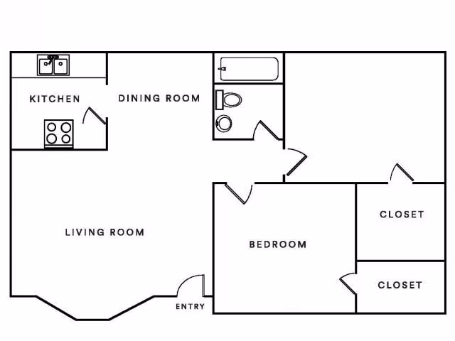 2 Beds • 2 Bath B1201 floor plan