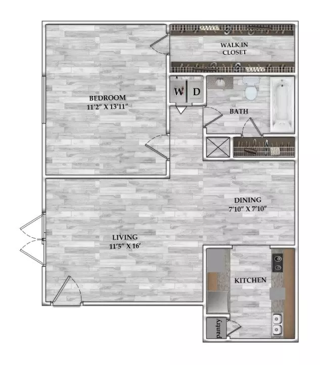 1 Bed • 1 Bath 153 floor plan