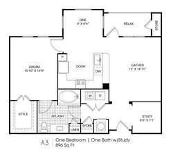 1X1 2203 floor plan
