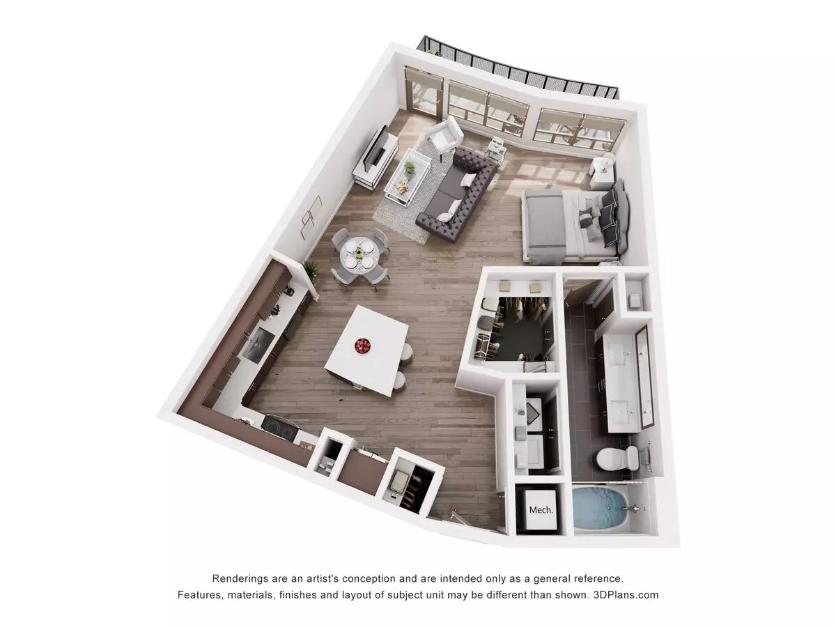 Studio • 1 Bath 944 floor plan