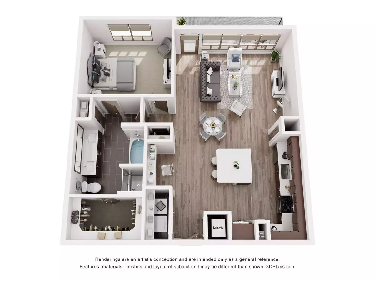 1 Bed • 1 Bath 805 floor plan