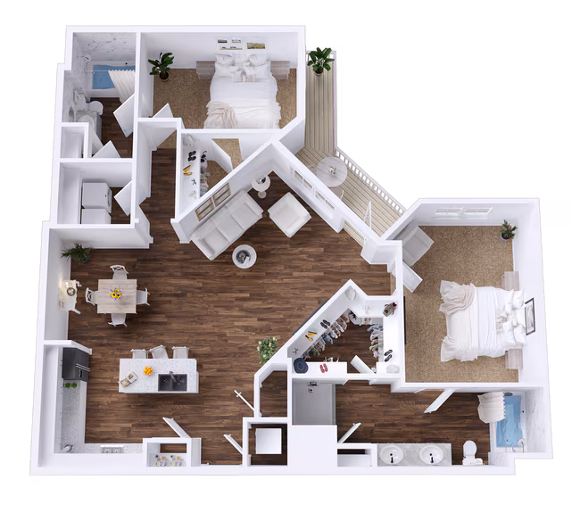 2 Beds • 2 Bath 1431 floor plan