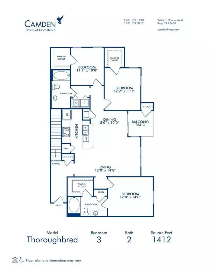 3 Beds • 2 Bath 1525 floor plan