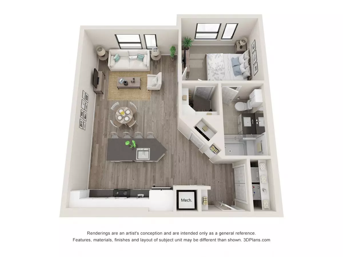 1 Bed • 1 Bath 1044 floor plan