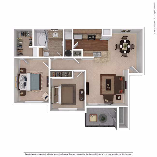 2 Beds • 2 Bath 122 floor plan